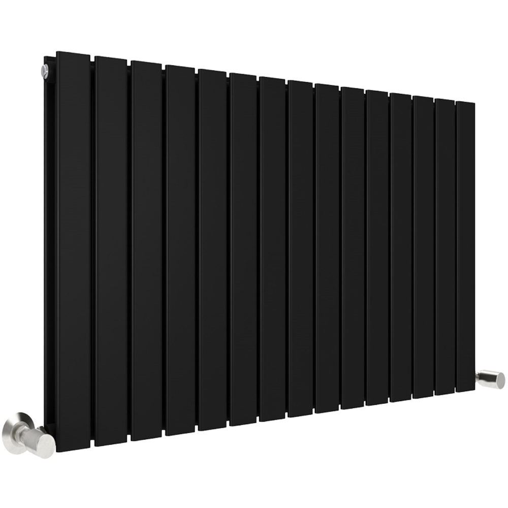 Black 6919 BTU Double Flat Panel Vertical Column Radiator 600 x 1020mm Image 1
