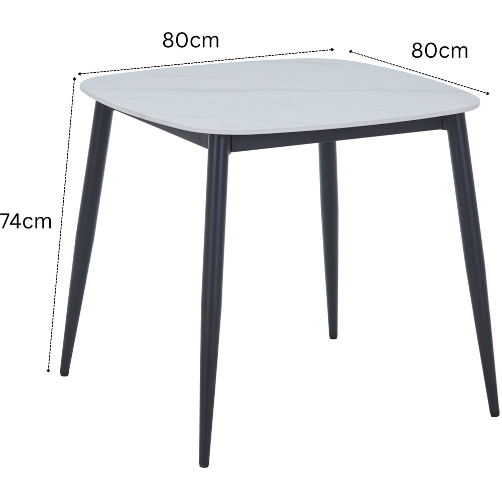 Core Products Aspen Carnaby 4 Seater Sintered Stone Plastic Square Dining Set Black Image 6