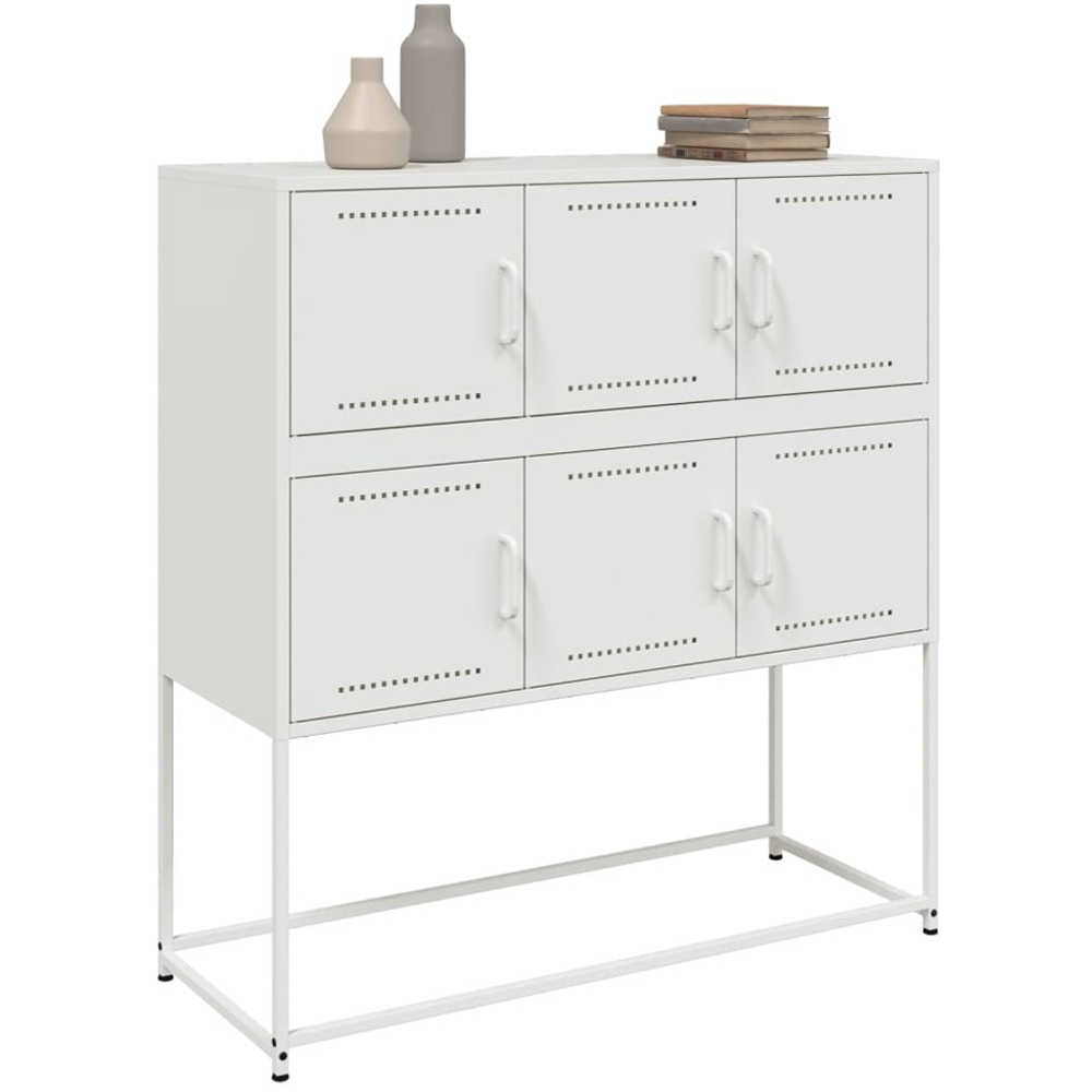 vidaXL 6 Door White Sideboard Image 4