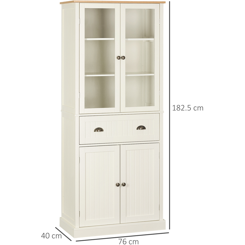 Portland 4 Door Single Drawer Cream White Kitchen Cabinet Image 7