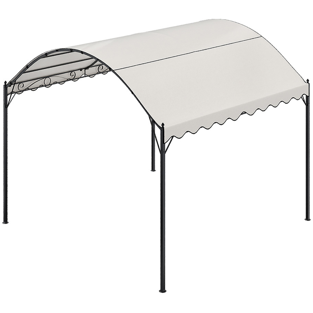 Living and Home Black Metal Arched Pergola with Canopy Image 2