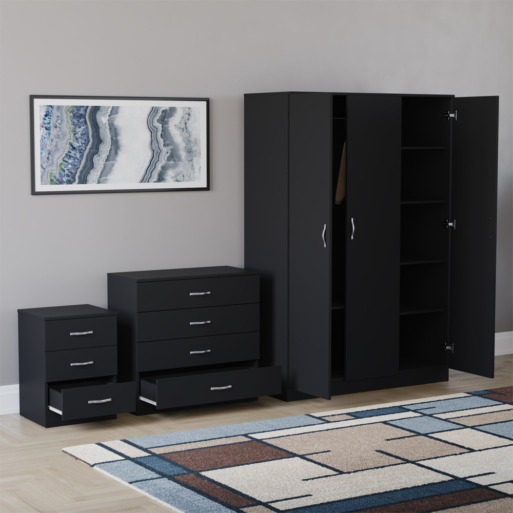 VIDA DESIGNS Riano Black 3 Piece Bedroom Furniture Set Image 5