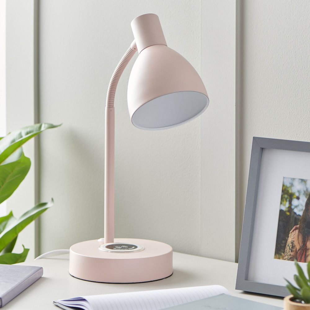 Wilko Pink Wireless Charger Lamp Image 2