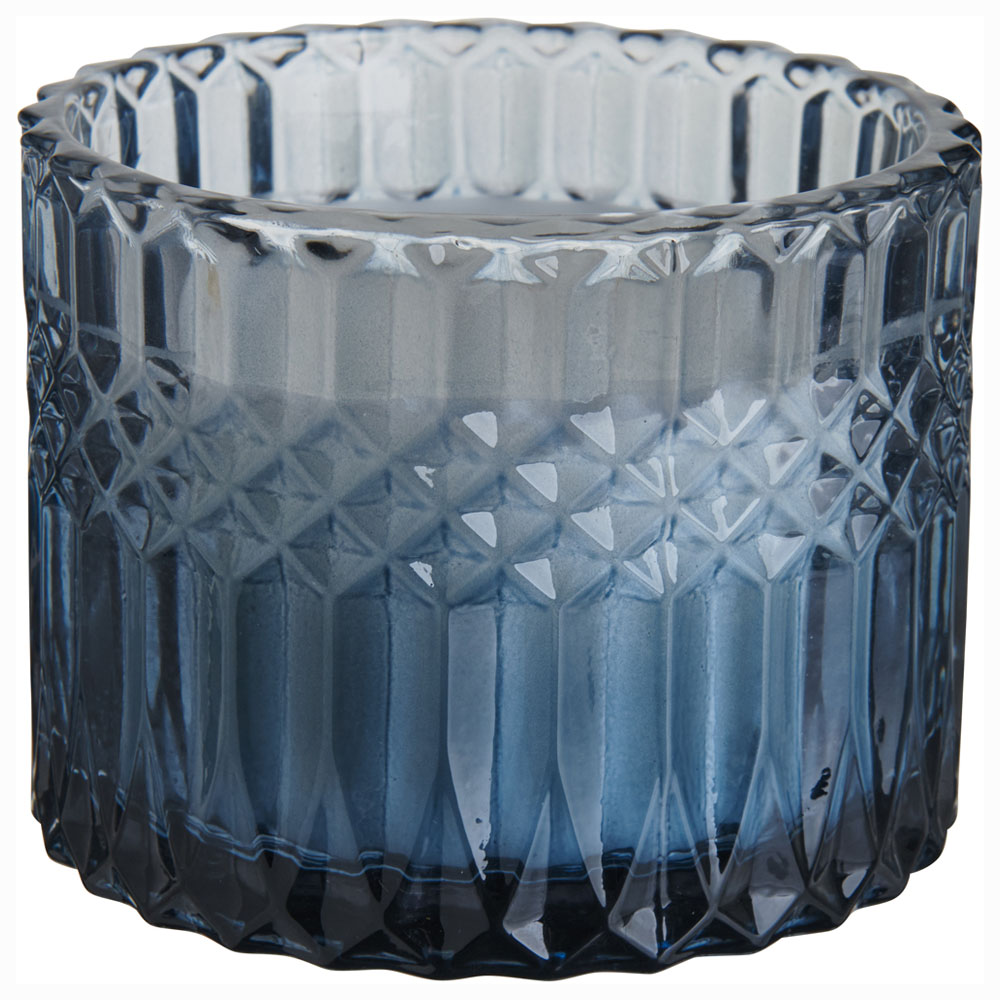 Wilko Blue Ombre Etched Glass Candle Image 2