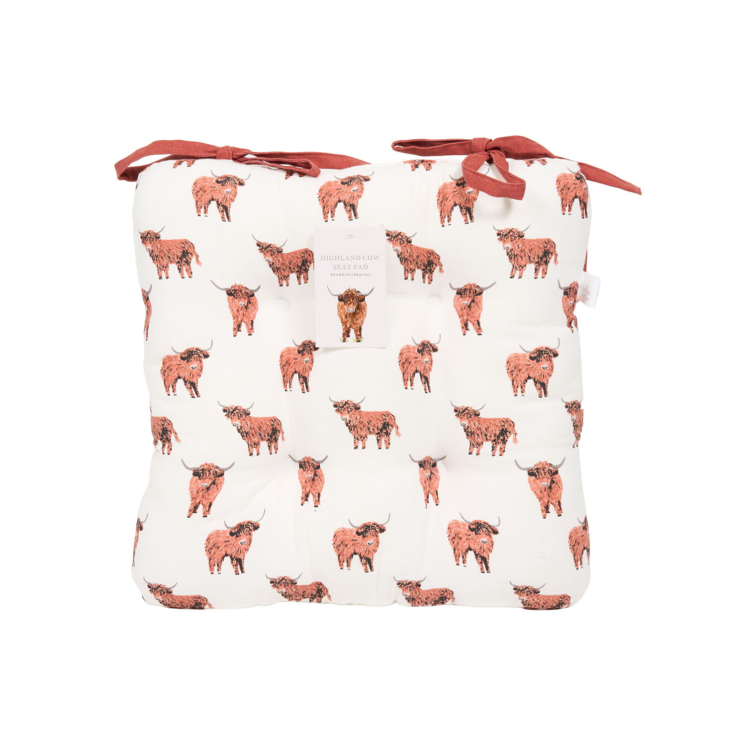 Highland Cow Seat Pad White Image 1