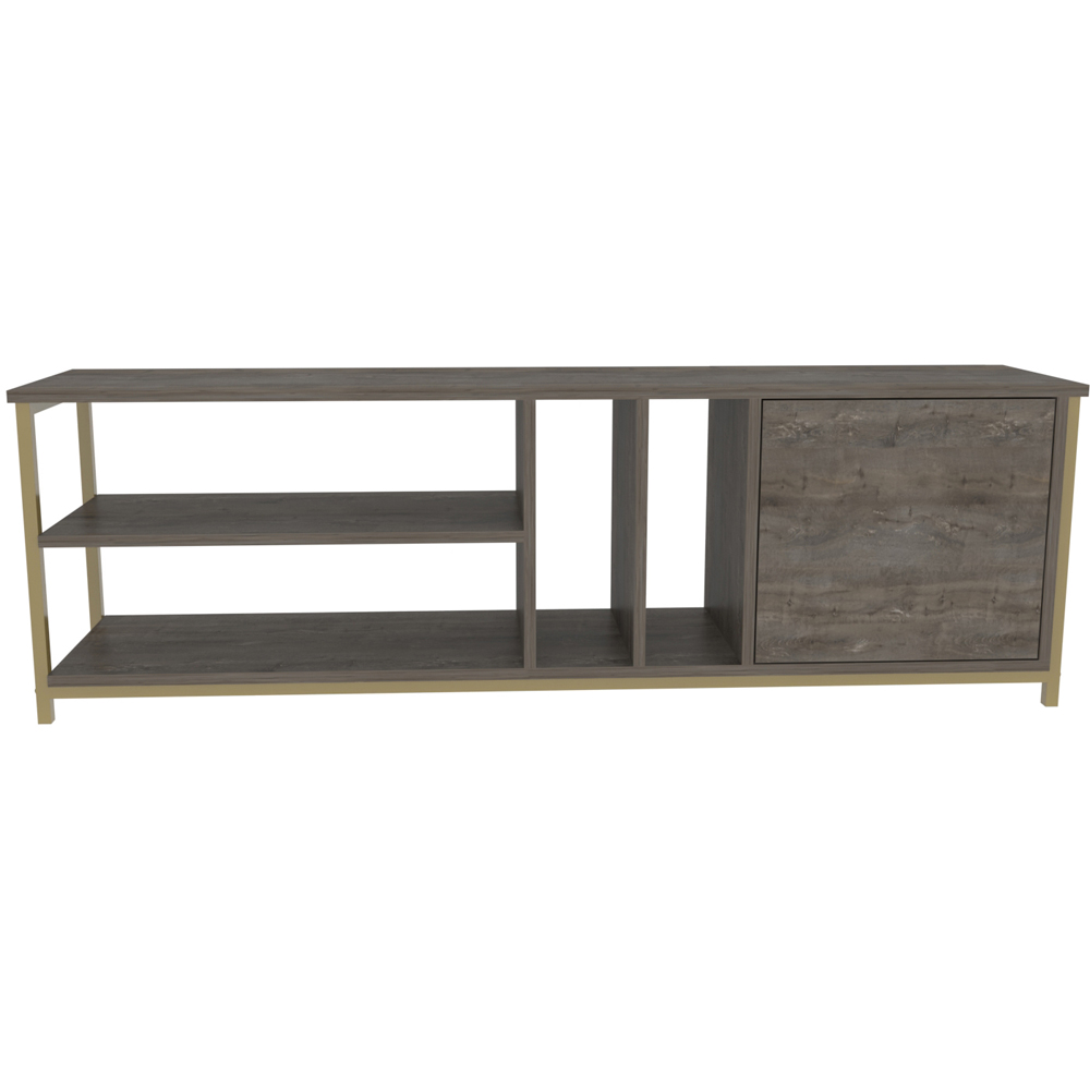 Decorotika Oneida Single Door 4 Shelf Gold Wenge TV Stand for 72 inch TV Image 3