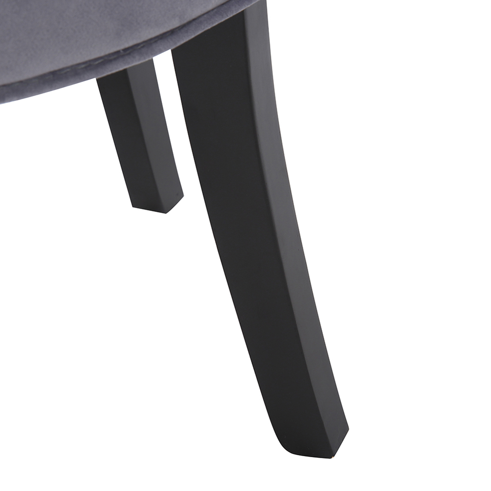 Living and Home Grey Velvet Vanity Stool Image 5
