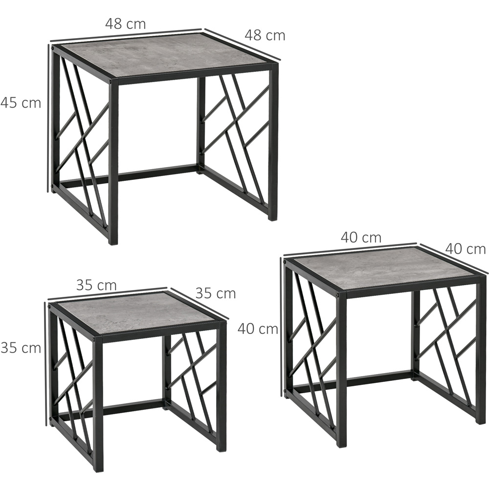 Portland Grey Nest of Side Tables Set of 3 Image 8