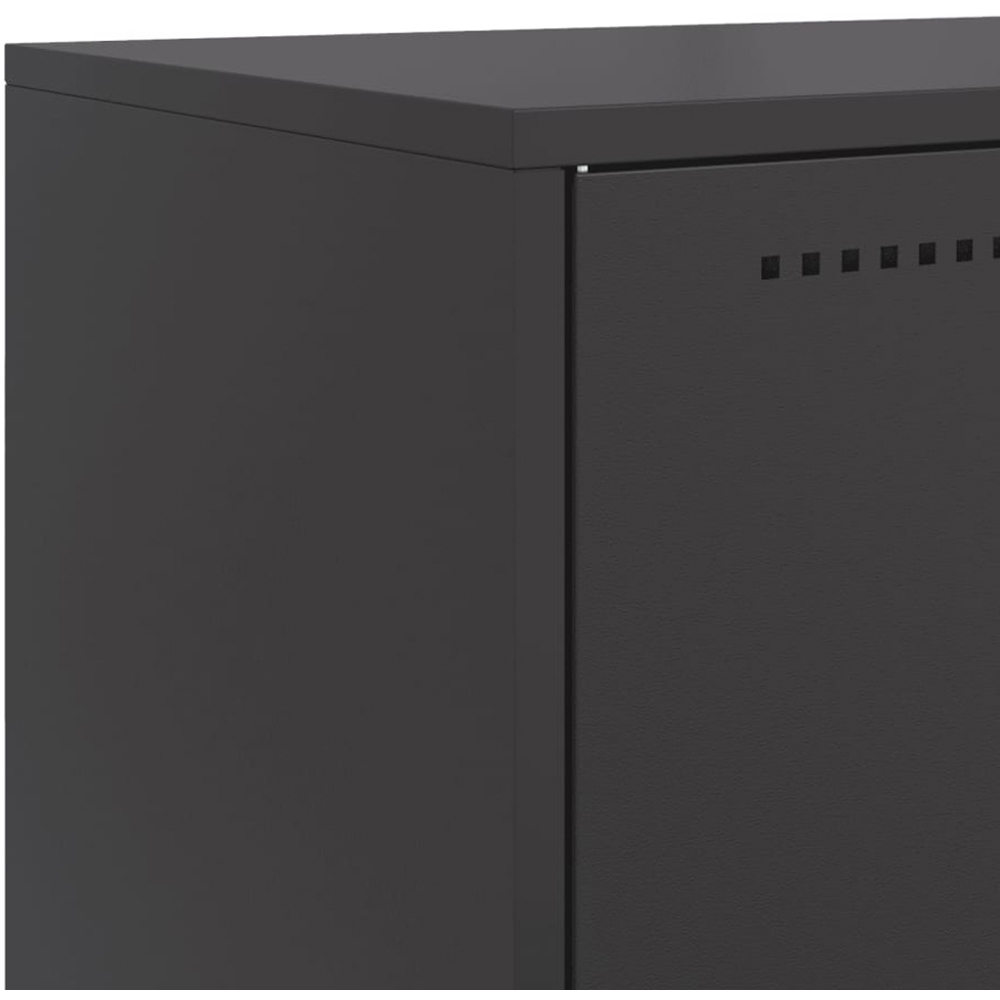 vidaXL 6 Door Black Metal Sideboard Image 9