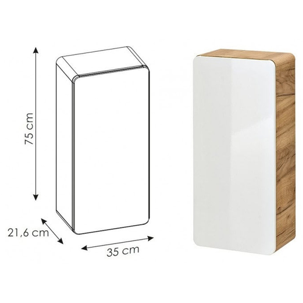 Impact Furniture Aruba White Gloss Oak Wall Hung Bathroom Furniture Set Image 9