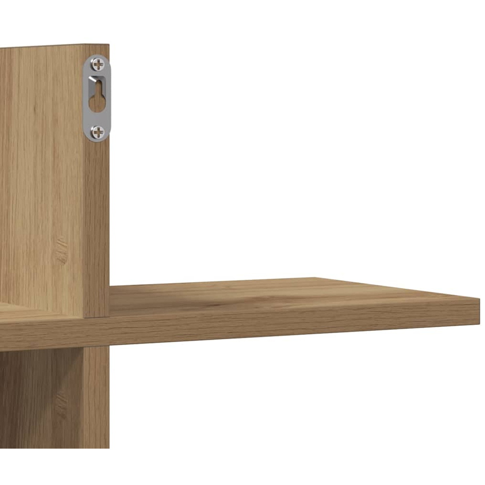 vidaXL 8 Shelf Artisan Oak Floating Wall Shelf Image 7