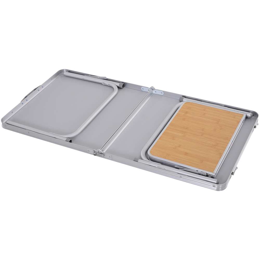 Outsunny Silver Aluminium Foldable Picnic Table 4ft Image 3