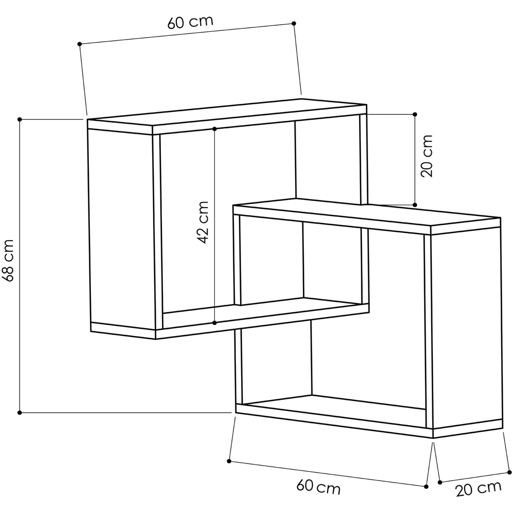 Decortie Ring Corner 3 Shelf Mocha Grey Anthracite Grey Wall Mounted Modern Bookcase Image 5