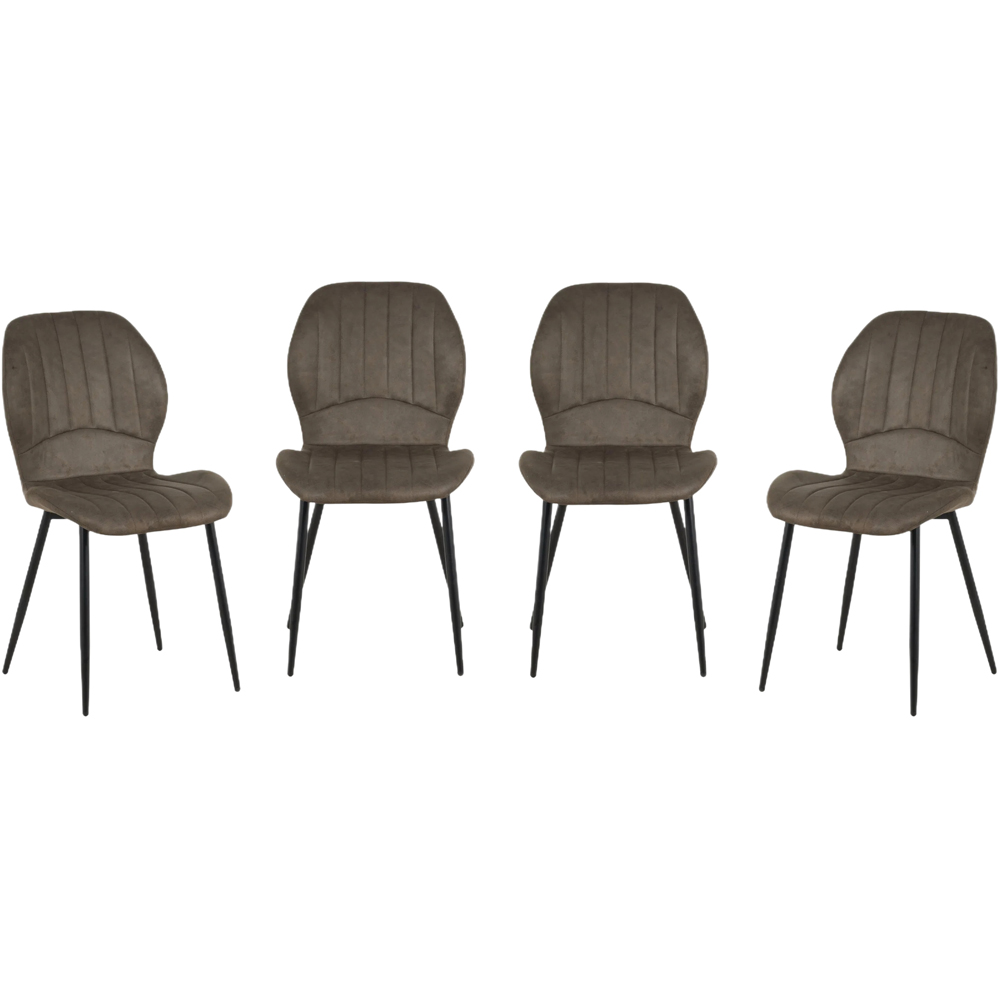 Indoor Living New York 4 Seater Grey Jaydn Leather Dining Table Set Image 3