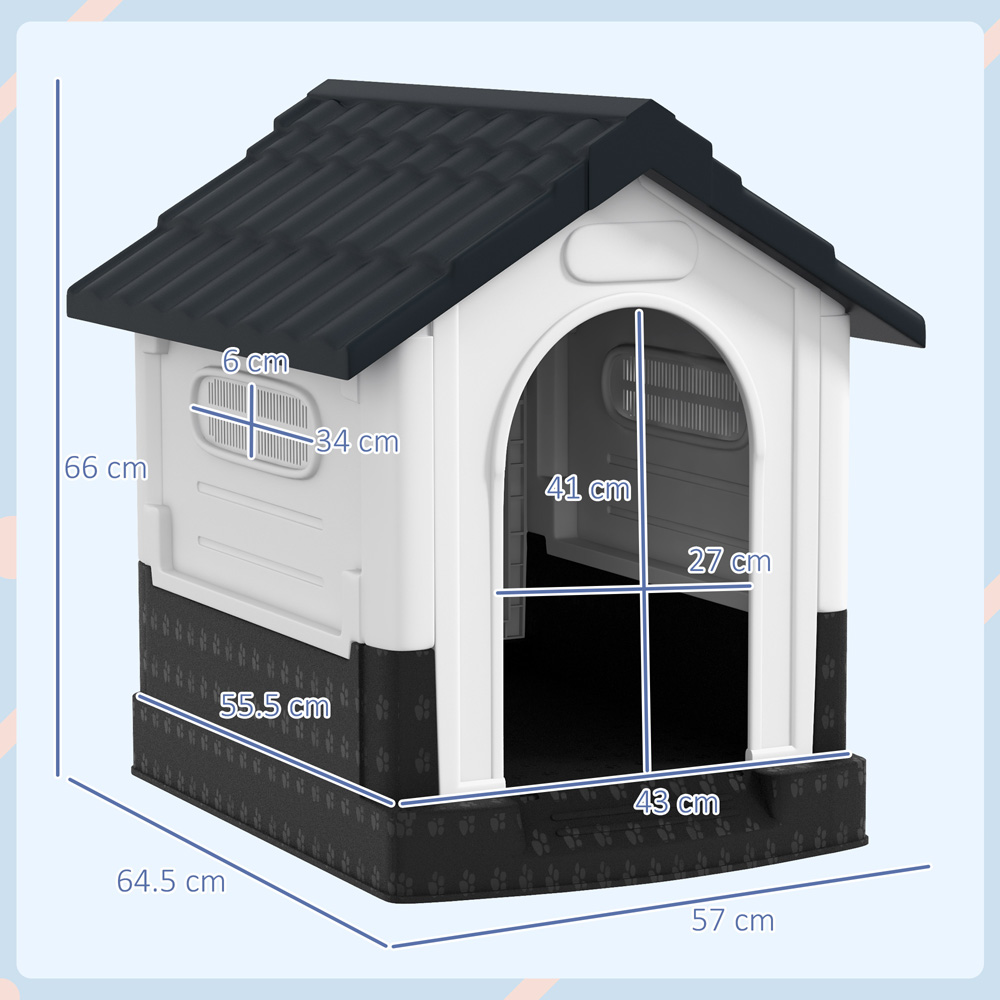 PawHut Grey Outdoor Miniature Dog Kennel Image 7