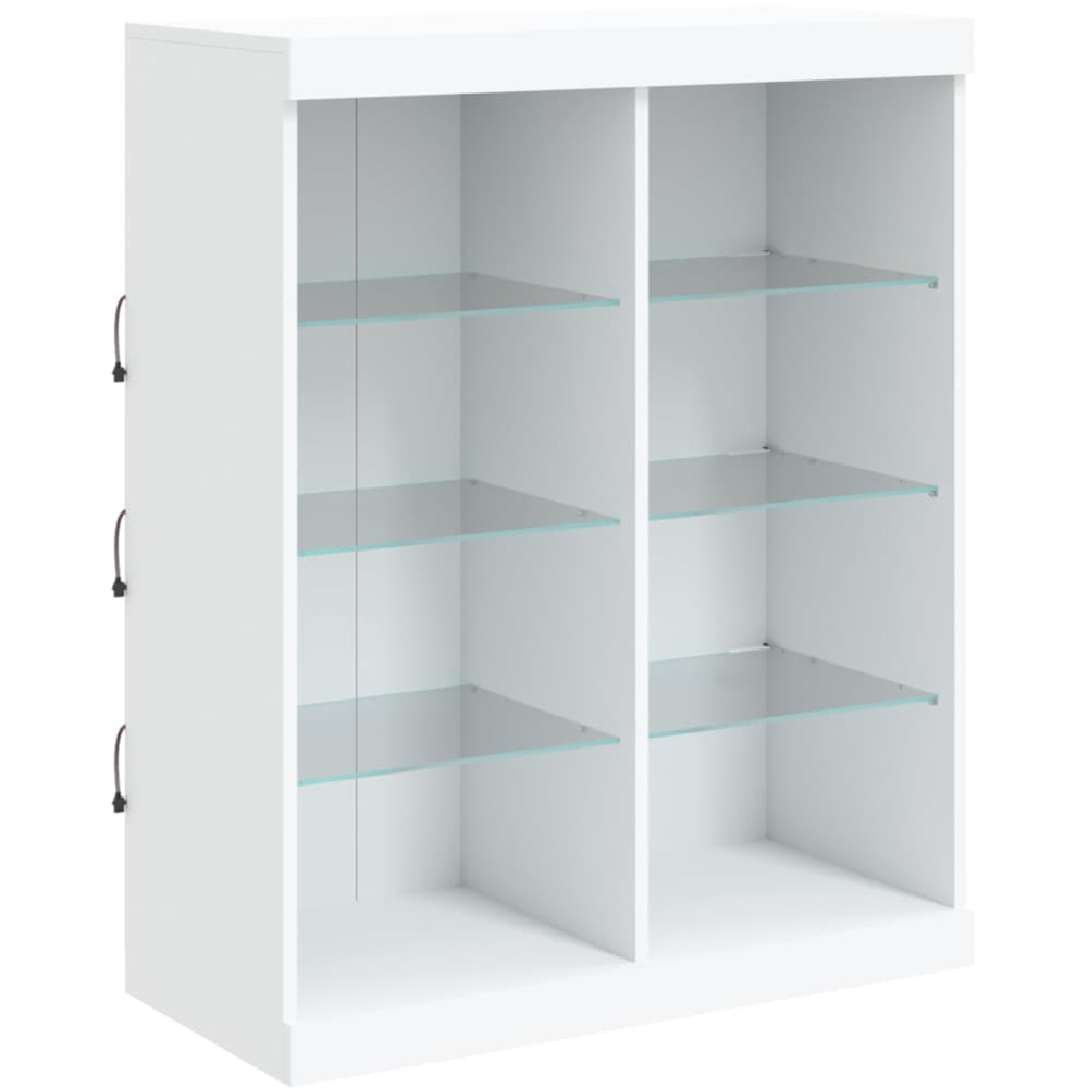 vidaXL 8 Shelf White LED Sideboard Image 2
