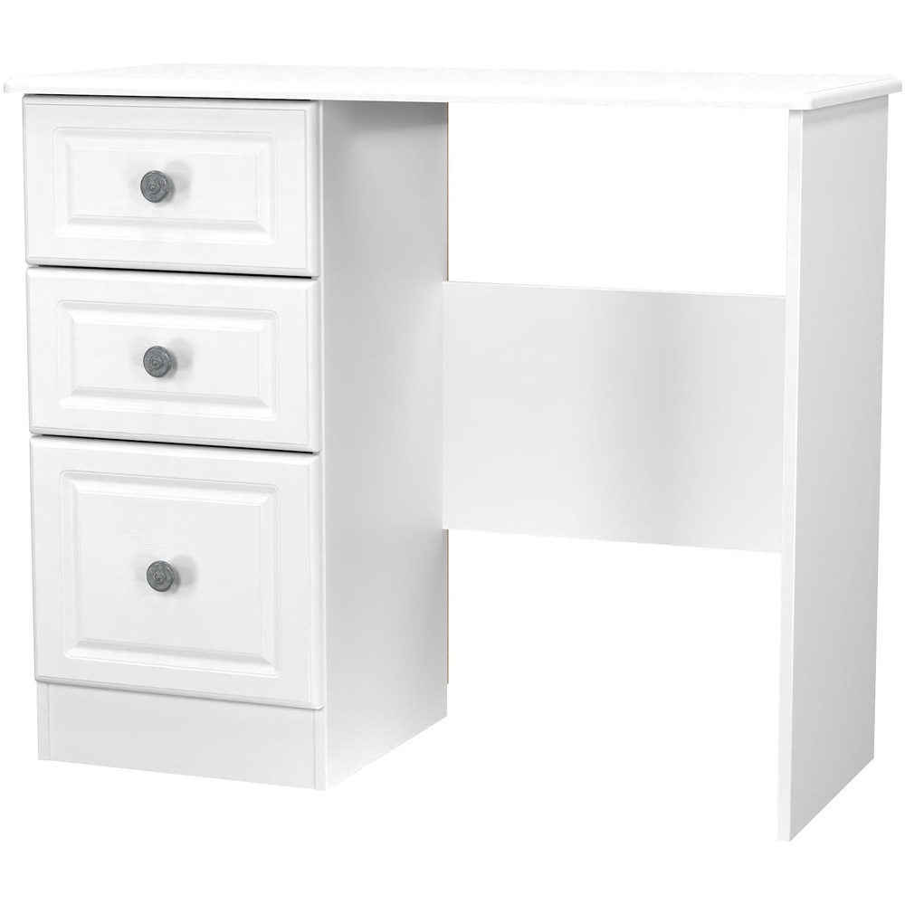 Crowndale Pembroke 3 Drawer Matt White Vanity Dressing Table Ready Assembled Image 3
