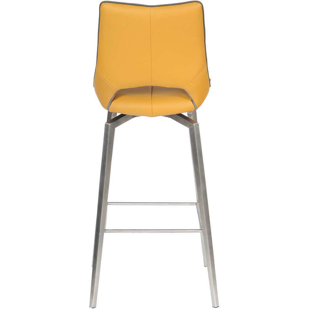 Mako Yellow Swivel Leather Effect Bar Chair Image 4