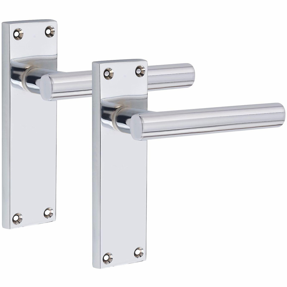 Golden Grace Victorian Straight T-Bar Polished Chrome Latch Handles Set 5 Pack Image 3