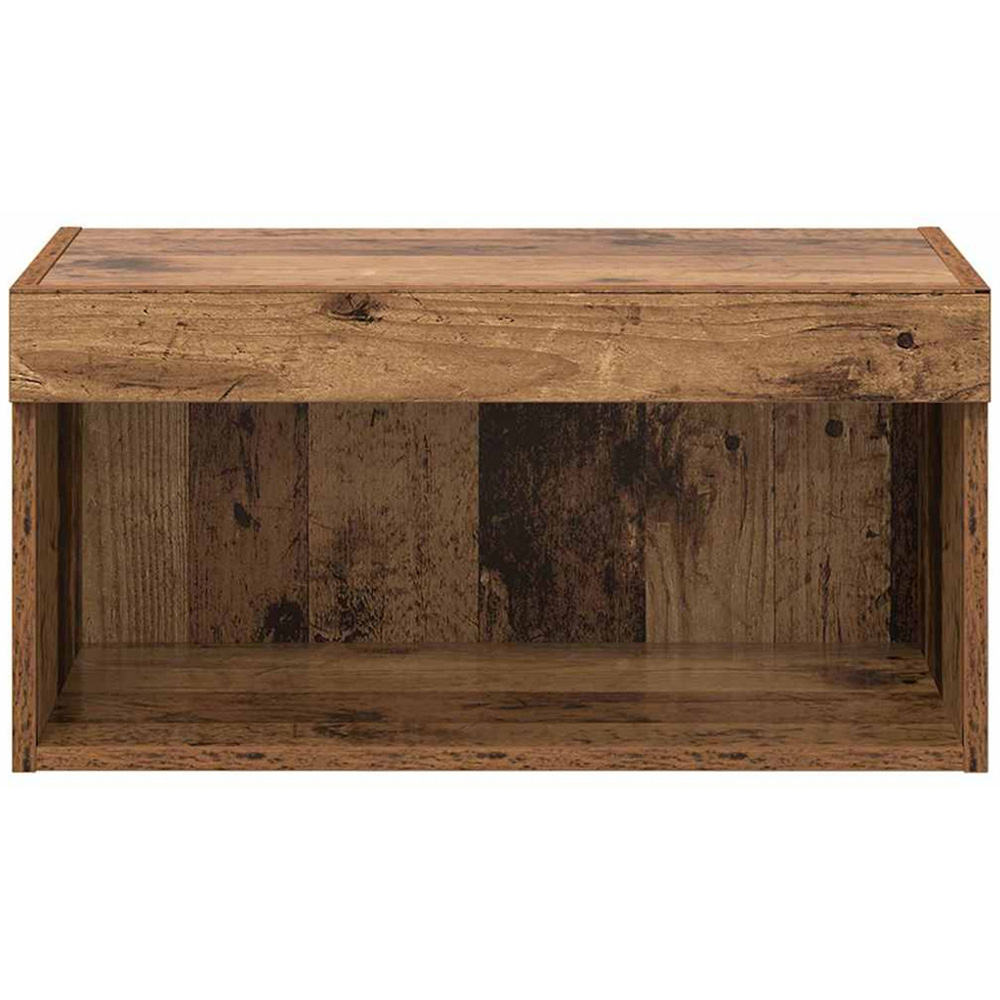 vidaXL Single Shelf Old Wood Wall Mounted Wide TV Cabinet with LED Light Image 7