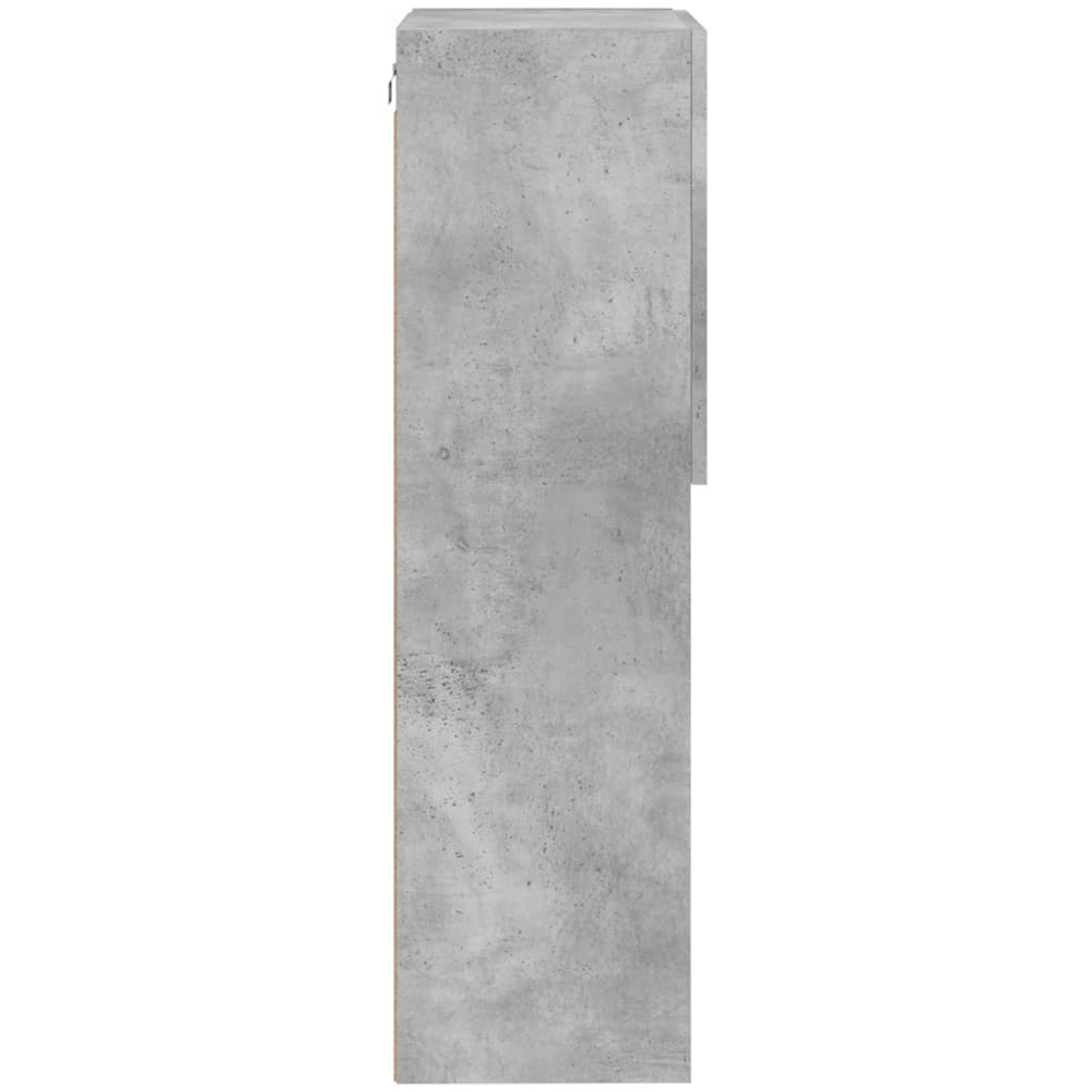vidaXL Single Door 3 Shelf Concrete Grey Wall Mounted TV Cabinet with LED Lights Image 6