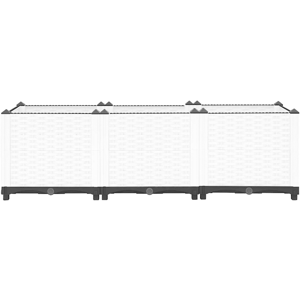 vidaXL White Polypropylene Raised Garden Bed 38 x 40 x 120cm Image 4