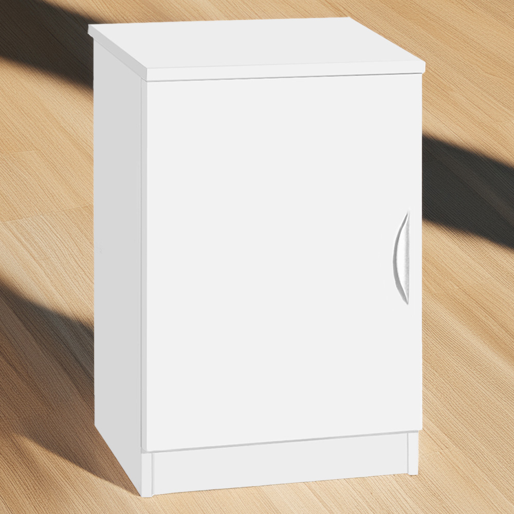 R White Cabinets Single Door White Desk Height Cupboard Image 1