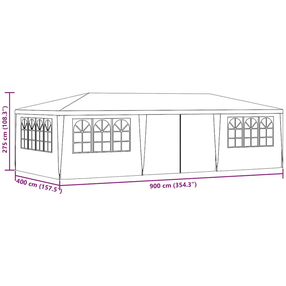 vidaXL 4 x 9m White Waterproof Party Tent Image 8