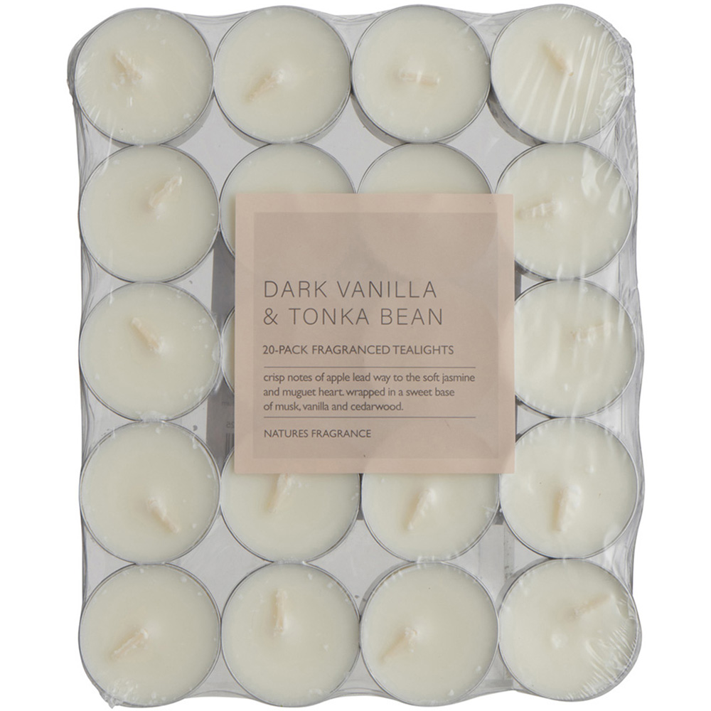 Natures Fragrance Dark Vanilla and Tonka Bean Tealights 20 Pack Image 1