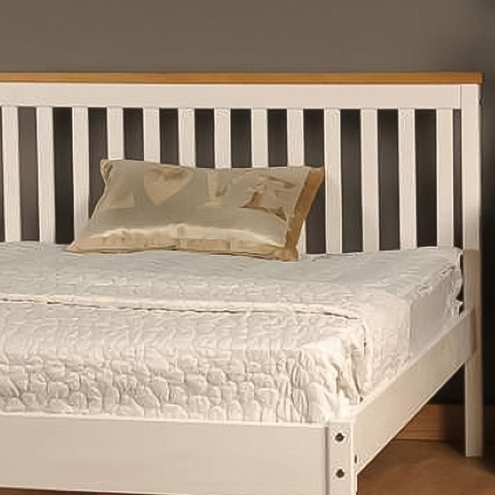 Brooklyn Single White Wooden Low Foot End Bed Frame Image 2