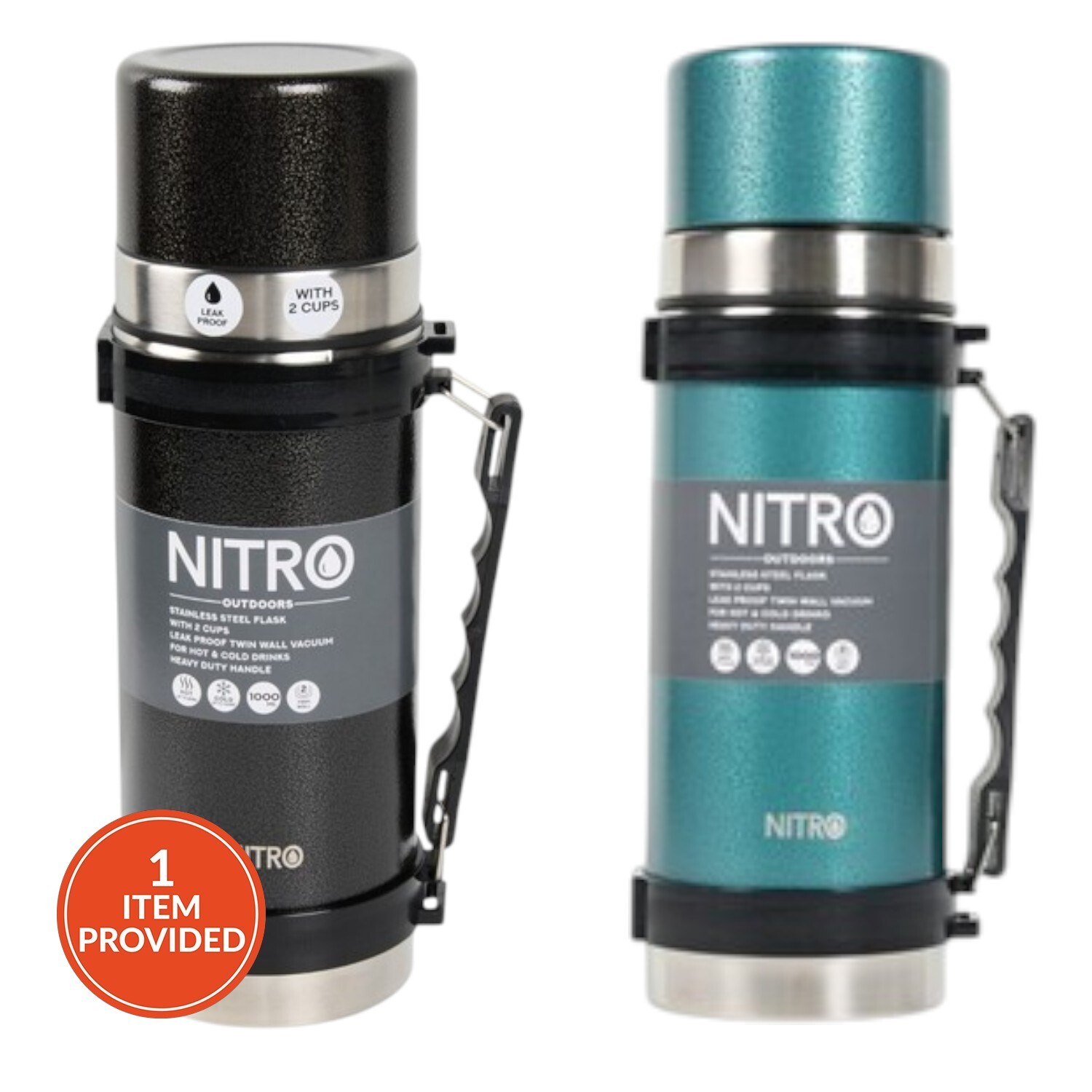 Nitro 2 Cup Stainless Steel Jumbo Vacuum Flask Image 1