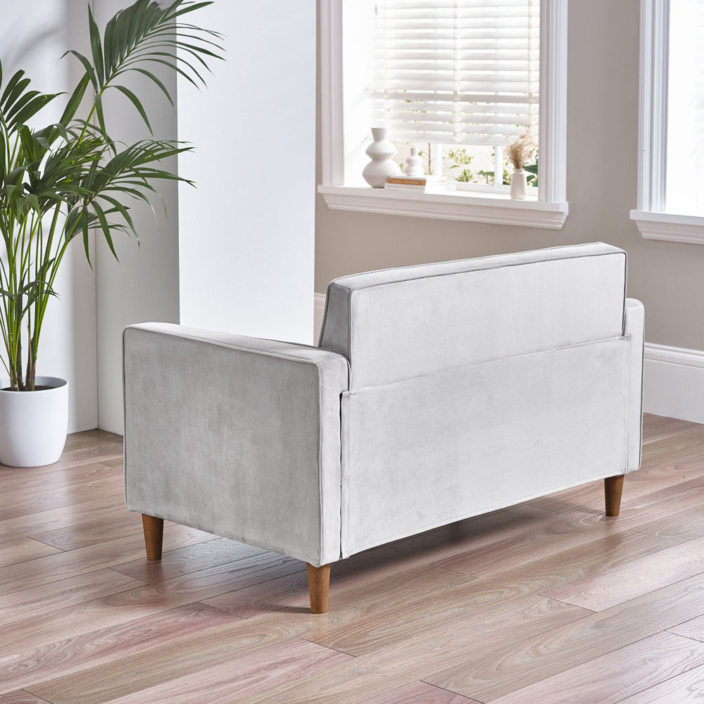 Furniturebox Kody 2 Seater Light Grey Velvet Sofa Image 3