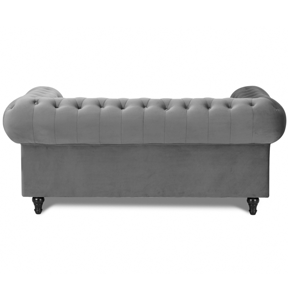 Home Detail Chesterfield 2 Seater Pleat Grey Velvet Sofa Image 5