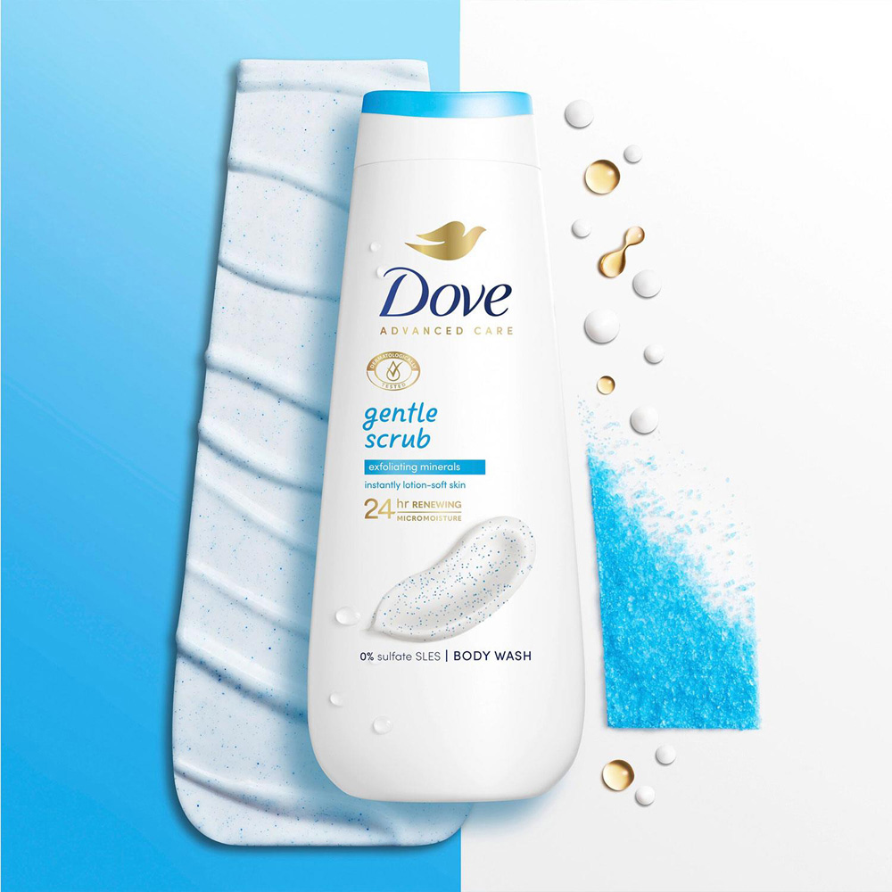 Dove Advanced Care Gentle Scrub Body Wash 225ml 8 Pack Image 4