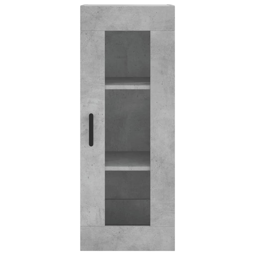vidaXL Single Glass Door 3 Drawer Concrete Grey Highboard Image 8