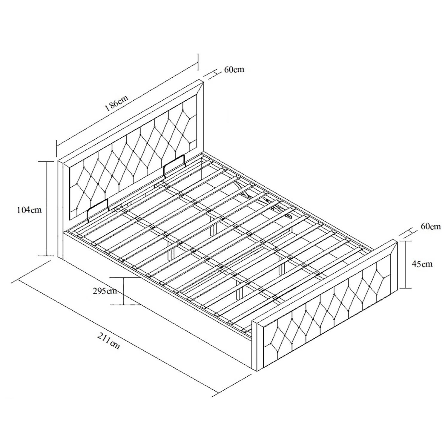 Mia Super King Grey Faux Brushed Velvet Ottoman Bed Image 9