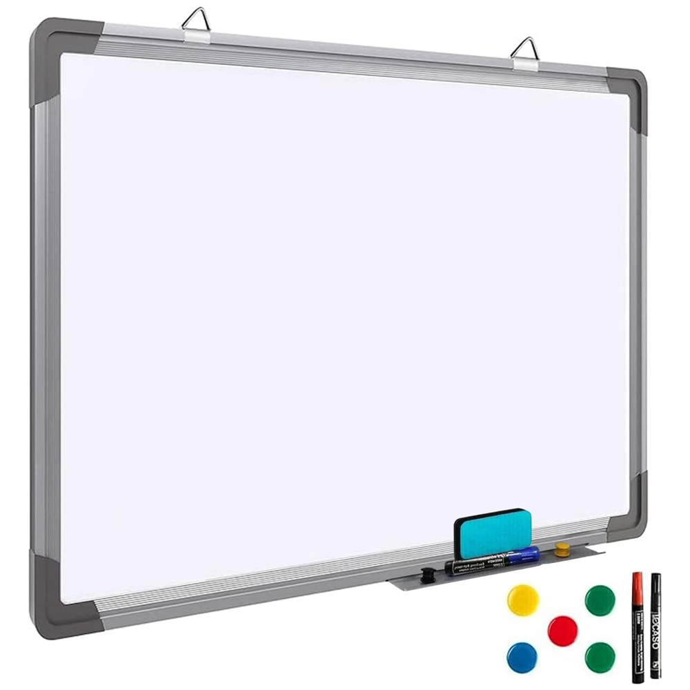 ATEK Magnetic Dry Wipe Wall Mounted Whiteboard with 3 Marker and 6 Magnet 600 x 400mm Image 3