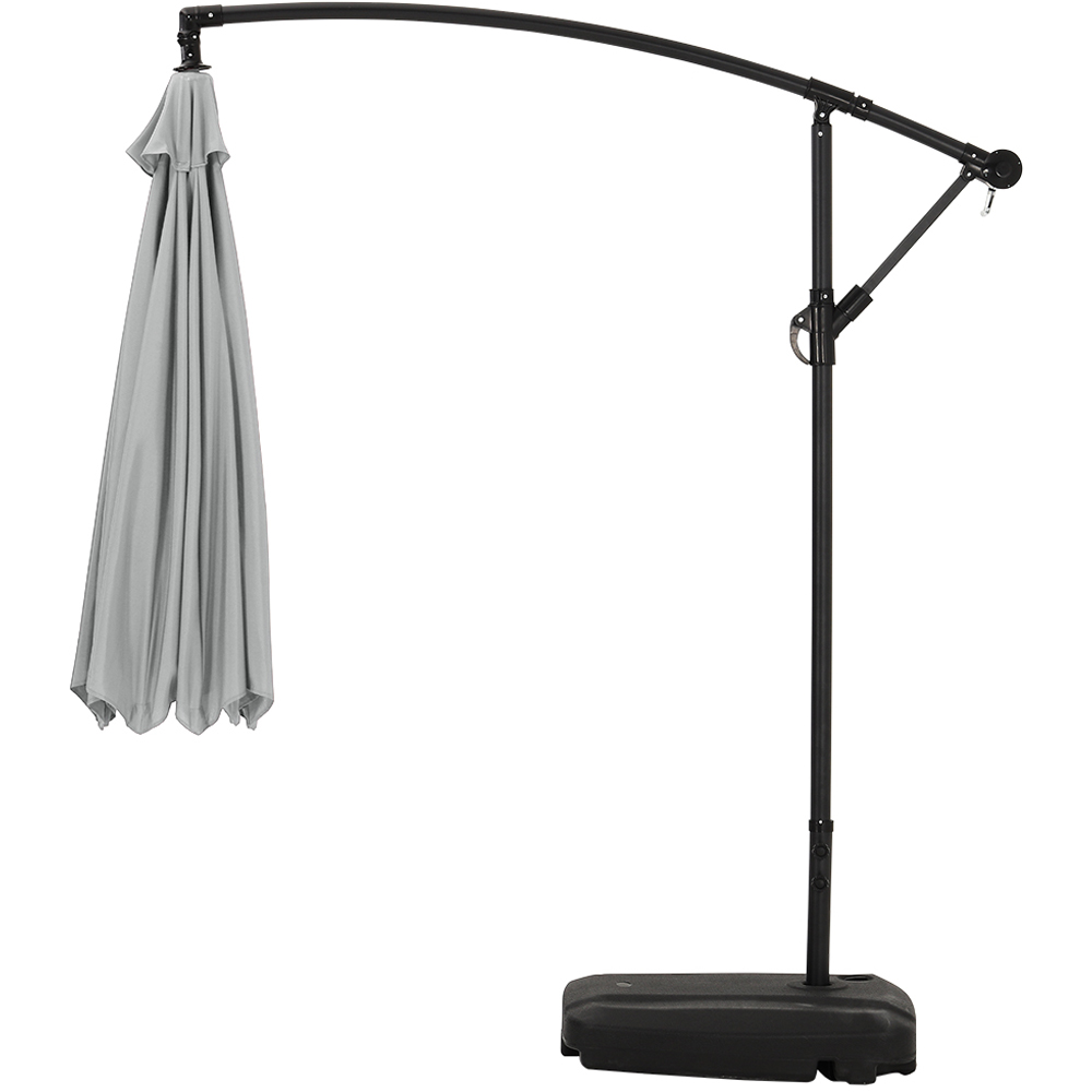 Living and Home Light Grey Cantilever Parasol 3m with 60L Fillable Base Image 5