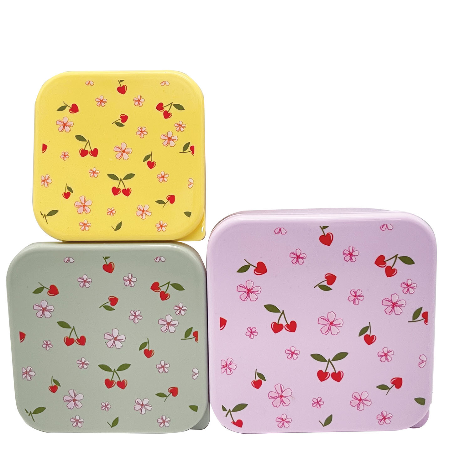 Set of 3 Mon Cheri Snack Boxes - Purple, Grey and Yellow Image