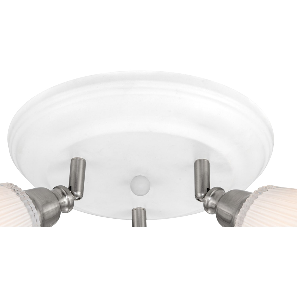 Cosylyte Leverton 3 Light Round Plate Ribbed Glass Spotlight Image 5