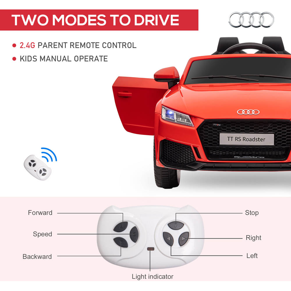 Tommy Toys Audi TT RS Kids Ride On Electric Car Red 12V Image 3
