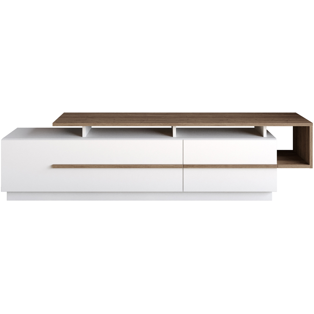 Decorotika Pia Walnut and White TV Unit Image 2