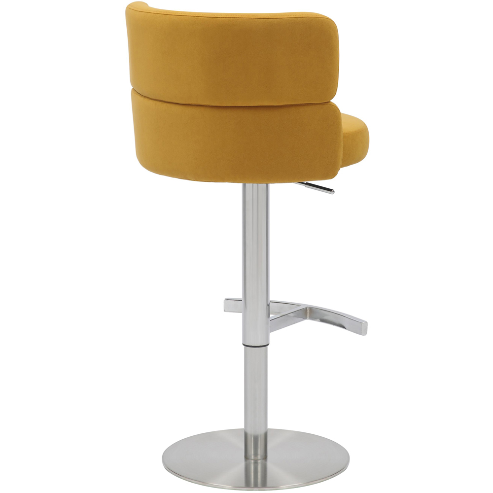 Portland Luna Mustard Adjustable Swivel Bar Stool Image 4