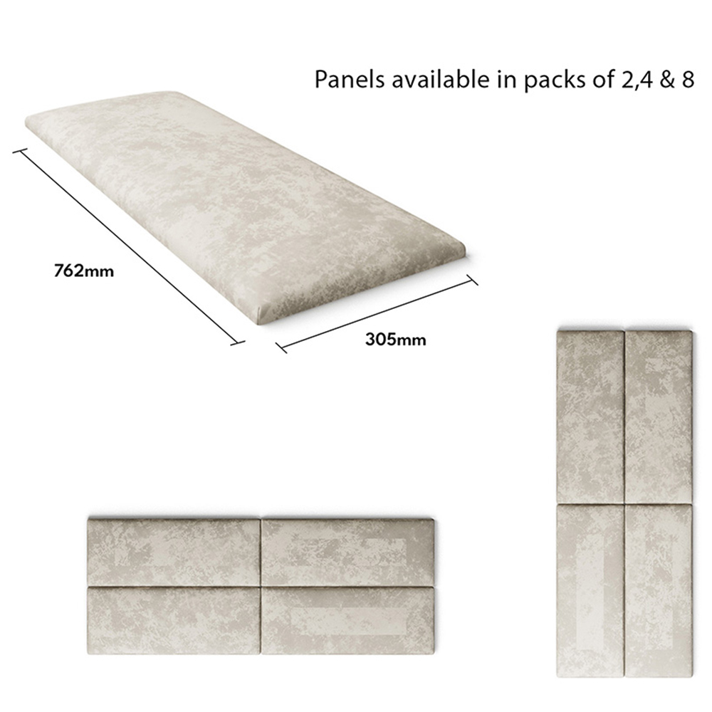 Aspire EasyMount Pearl Mirazzi Velvet Upholstered Wall Mounted Headboard Panels 4 Pack Image 5