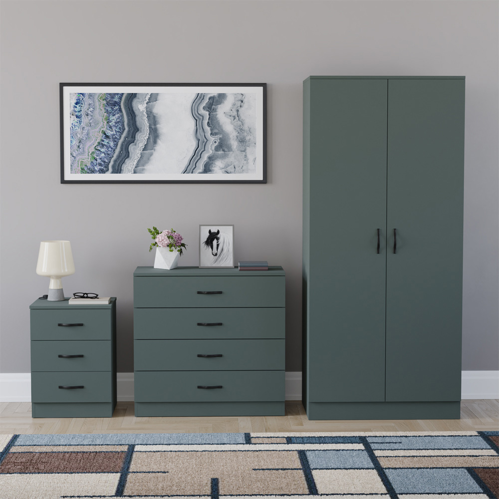 VIDA DESIGNS Riano Green 3 Piece Bedroom Furniture Set Image 2