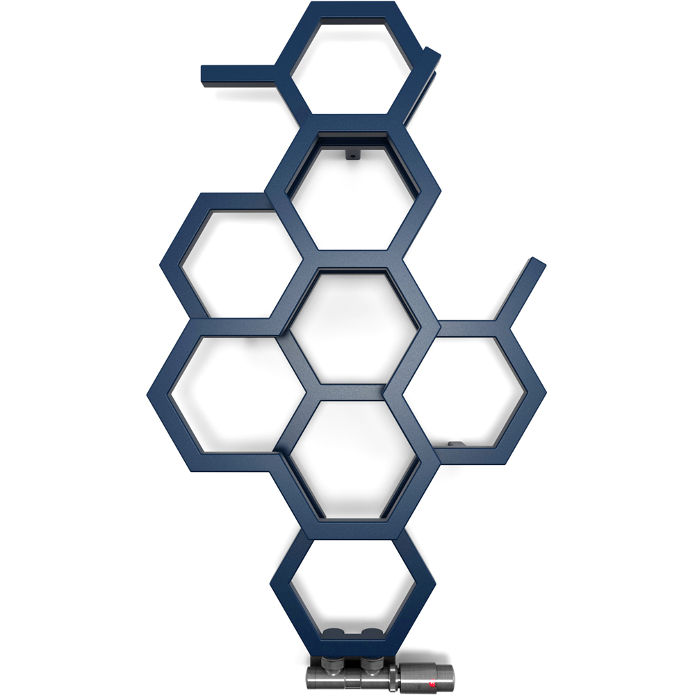 Terma Hex 846 BTU Denim Blue Radiator 821 x 486mm Image 2