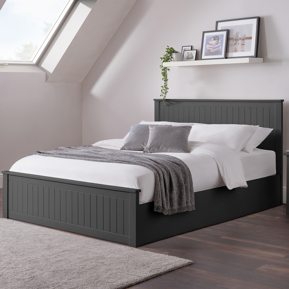 Julian Bowen Maine Double Anthracite Ottoman Bed Image 1