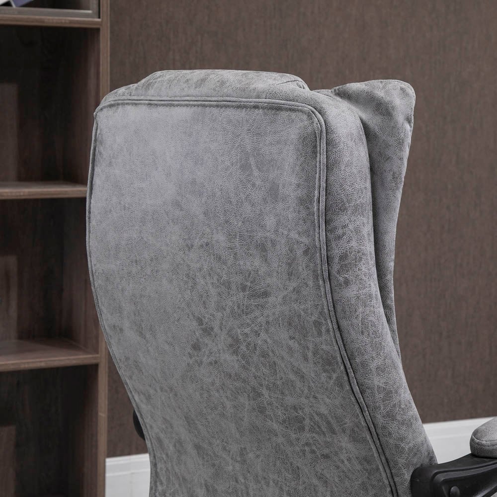 Portland Grey Microfibre Swivel Office Desk Chair Image 5