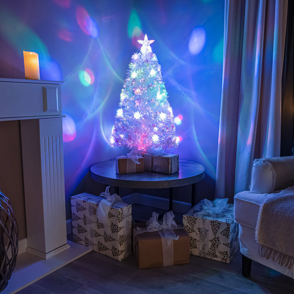 The Christmas Centre 14 Multicolour LED Iridescent White Fibre Optic Artificial Xmas Tree 2ft Image 2