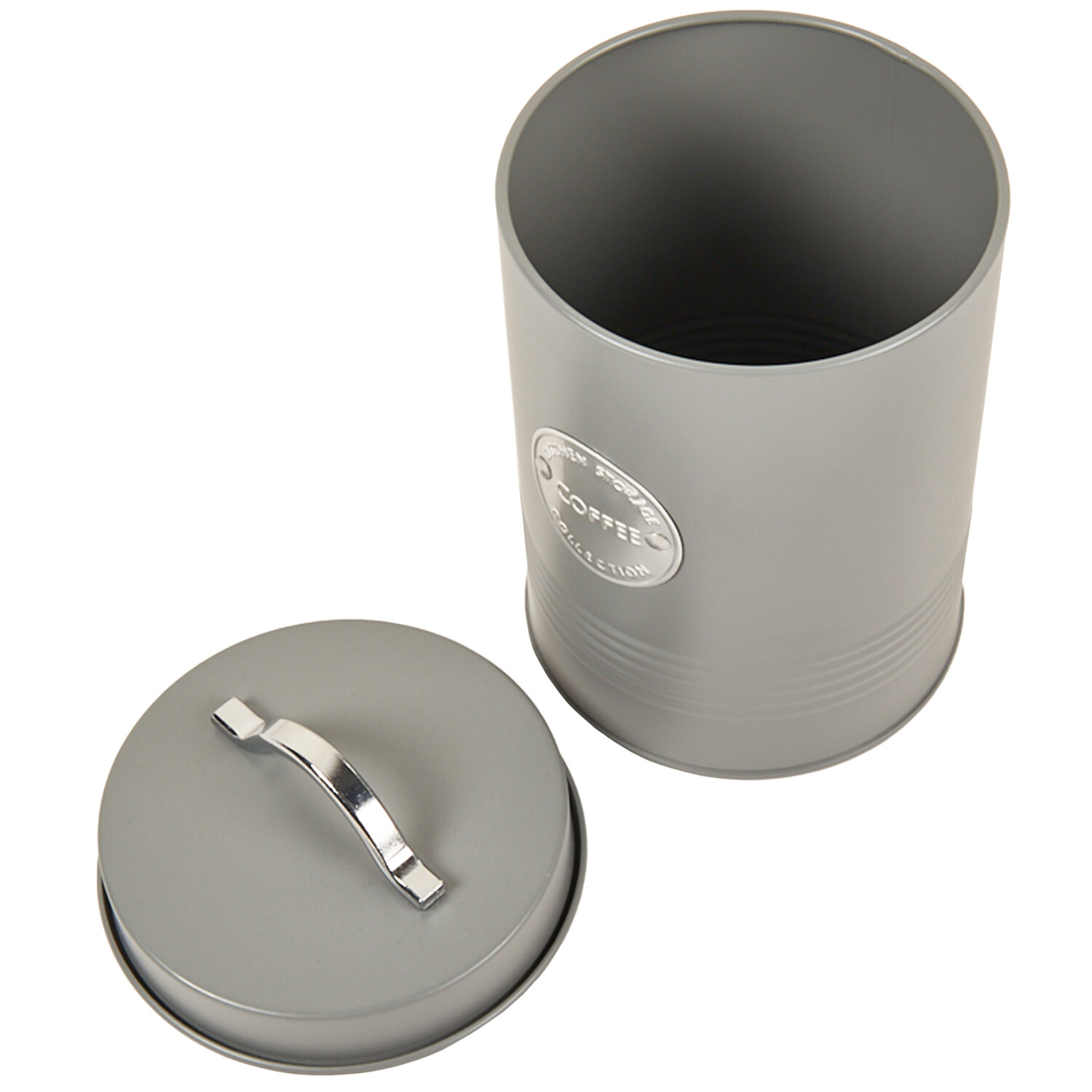 Ribbed Canister - Grey / 17.5cm / Coffee Image 4